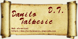 Danilo Talpešić vizit kartica